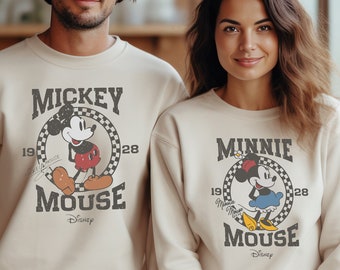 Vintage Mickey Mouse Sweatshirt, Retro Minnie Mouse Shirt, Disney Vacation Tees, Disneyland Classic Mickey and Minnie, Magic Kingdom Shirts