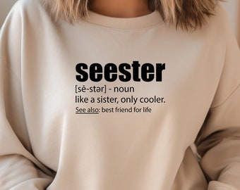 Seester Noun Sweatshirt, Seester Definition Shirt, Gift for Sister, Best Sister T-Shirt, Funny Shirt, Sibling Sweatshirt