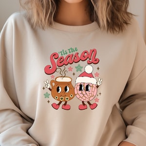 Christmas Tis The Season Sweatshirt, Mexican Christmas Shirt,Spanish Christmas Shirt,Christmas Pan Dulce Tee,Cafecito y Chisme,Feliz Navidad