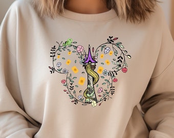 Tangled Sweatshirt, Rapunzel's Tower Hoodie, Princess Castle Floral Shirt, Disneyland T-Shirt