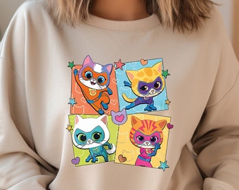 Disney Super Kitties Shirt, Super Cat T-Shirt, Super Kittie Buddy Bitsy Ginny Sparks Hero Sweatshirt, Disney Kitties Tee, Cute Fantastic cat