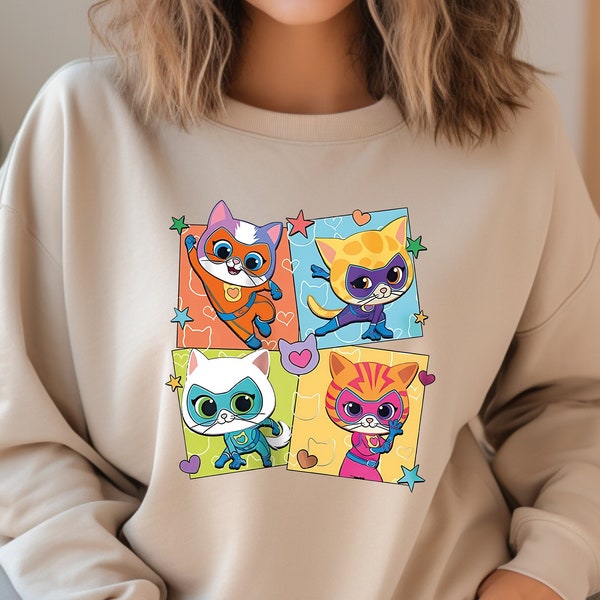 Disney Super Kitties Shirt, Super Cat T-Shirt, Super Kittie Buddy Bitsy Ginny Sparks Hero Sweatshirt, Disney Kitties Tee, Cute Fantastic cat