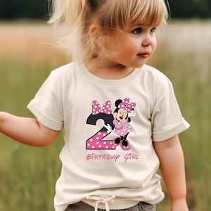 Minnie Mouse Birthday Girl Shirt, Disney Birthday Party, 2nd Birthday Gift Tee, Disneyland Birthday Trip, Birthday Princess,Custom Bday Gift