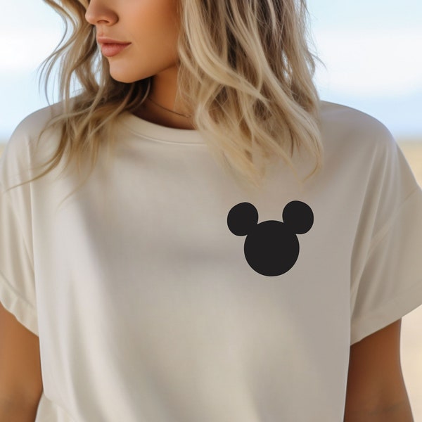 Disney Pocket Mickey Head Shirt, Mickey Ear T-Shirt, Disneyworld Shirts, Disney Mickey Tee, Disney Trip Shirt, Disneyland, Minnie Tee