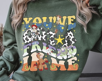 Retro Disney Toy Story You've Got A Friend In Me Shirt, Vintage Characters Group Matching T-Shirt, Disneyland Shirt, Kid Youth Toddler Tee