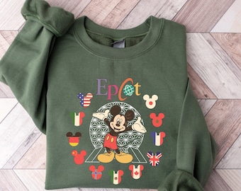 Disney Epcot World Traveler Shirt Disney Epcot World Traveler Disney Trip  Matching T-Shirts Epcot Mickey Disney Family Sweatshirt