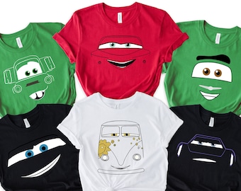 Disney Cars Face Family Matching Shirt, Funny Disney Birthday Crew, Cars Group Shirt, Disney Vacation Tee, Disney Cars Shirt, Cars Shirt