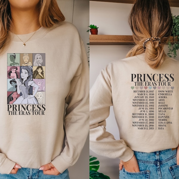 Princess Eras Tour Shirt, Disneyland Princess Tour T-Shirt, Princess Characters Sweatshirt, Girl Trip Shirt, Disneyland Tee, Birthday Gift