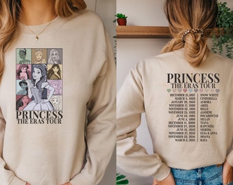 Princess Eras Tour Shirt, Disneyland Princess Tour T-Shirt, Princess Characters Sweatshirt, Girl Trip Shirt, Disneyland Tee, Birthday Gift