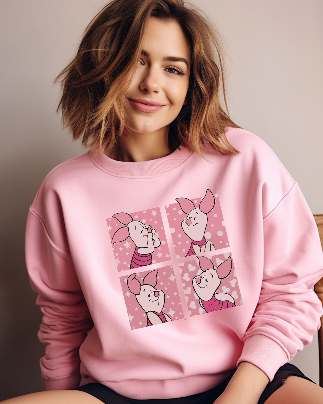 Disney Piglet Portrait Boxes Shirt, Disney Winnie the Pooh Piglet T ...