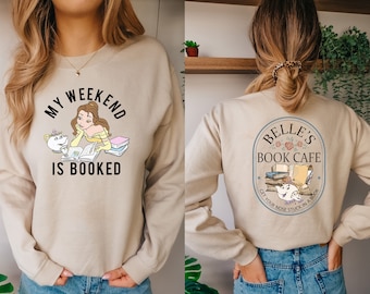 Belle's Book Cafe Shirt, Princess Belle's Book Shop T-Shirt, Librarian Shirt, Bookworm Sweatshirt, Librarian Gifts, Reading Book Lover Shirt