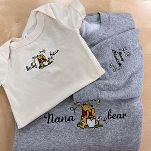Embroidered Mama Sweatshirt, Personalized Embroidered Mama Bear Shirt With Kids Names Sleeve, Best Mom gift, Custom embroidery disney tshirt image 7