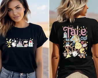 Vintage Disney Beauty and the Beast Belle Princess 2-sided Shirt, Tale as Old as Time Disneyland Walt Disneyworld Trip Sweatshirt