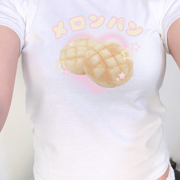 Melonpan Baby Tee Cute Japanese Melon Bread Shirt Y2K Kawaii T-Shirt Kawaiicore Aesthetic Tshirt Harajuku J-fashion Clothes Decora Clothing