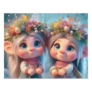 Puzzle von netten freundlichen Troll, Märchen für Kinder jeden Alters für Geschenk oder Familienaktivität