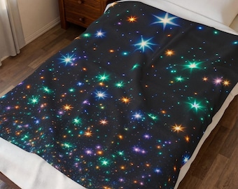 Manta con diseño de galaxia y cielo estrellado / Manta colorida con cielo nocturno brillante