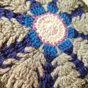 Moonlit Forest Granny Square Crochet Pattern - Atmospheric Spruce Forest with Central Sun/Moon