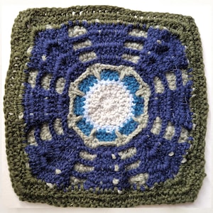 Moonlit Forest Granny Square Crochet Pattern - Atmospheric Spruce Forest with Central Sun/Moon image 4