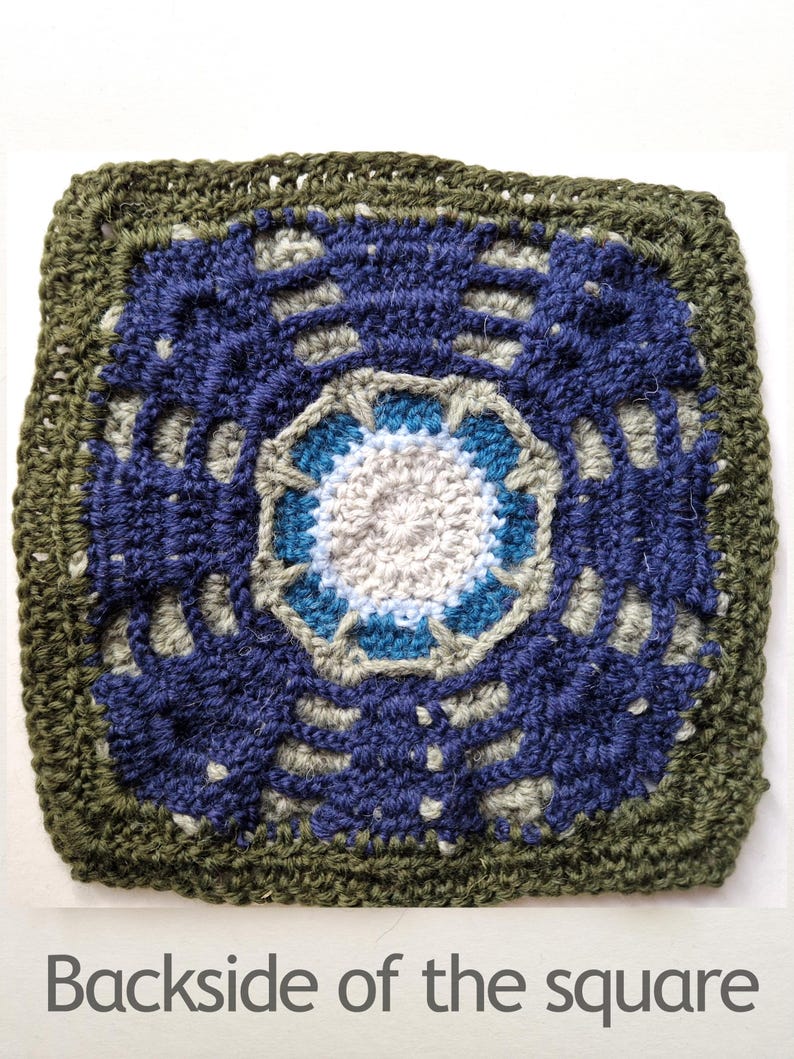 Moonlit Forest Granny Square Crochet Pattern - Atmospheric Spruce Forest with Central Sun/Moon image 4