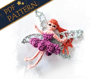 Patrón de crochet de mini hadas - Pequeño duendecillo para amuletos y decoración mágica - Proyecto de hilo de desecho rápido