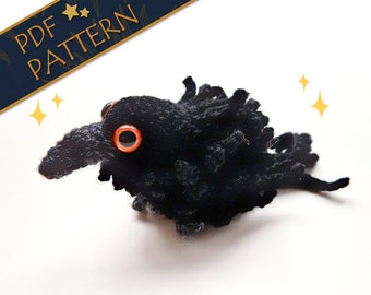 Puffball Raven Amigurumi Crochet Pattern