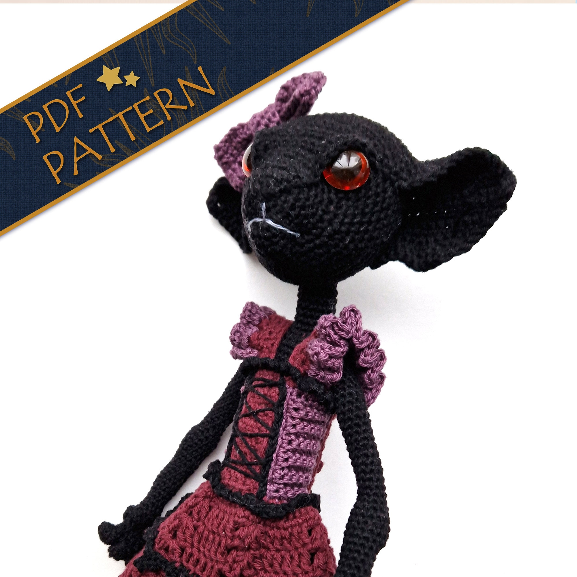 24 Fascinating Crochet Art Dolls and Figures 3 Gothicat Art Doll Crochet