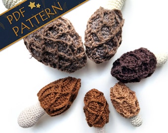 Morel Mushroom Crochet Pattern - 3 Different Sizes - Forager's Favorite Gift & Home Decor