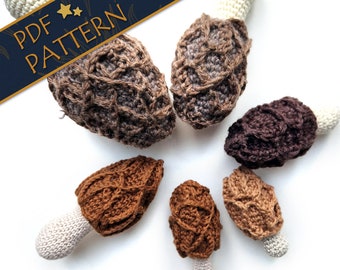 Morel Mushroom Crochet Pattern - 3 Different Sizes - Forager&#39;s Favorite Gift & Home Decor