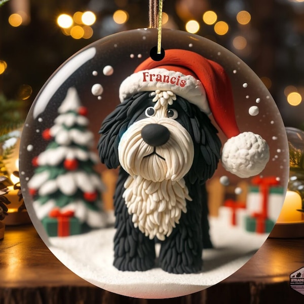 Custom Pet Ornament, Bernedoodle Christmas Tree Decor | Sublimation Ceramic | 2.76 Inch Keepsake