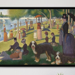 Monet-style Bernedoodle Print: Vintage Dog Art, Classy Pet Lover Decor image 1