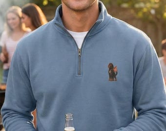 Personalized Bernedoodle "Super Doodle" Designed Quarter-Zip Sweatshirt - Front and Back Design