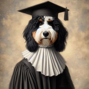 Custom Pet Portrait, Graduation Dog Art, Personalized Pet Painting, Unique Pet Gift, Dog Graduation Portrait, Pet Lover Gift
