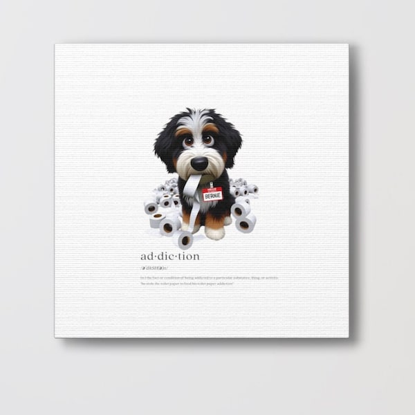Personalized Custom Bernedoodle Canvas Art, Home Decor of Your Doodle Dog, Exquisite quality, vivid resolution, 6x6 to 12x12 Inches,Pet Gift