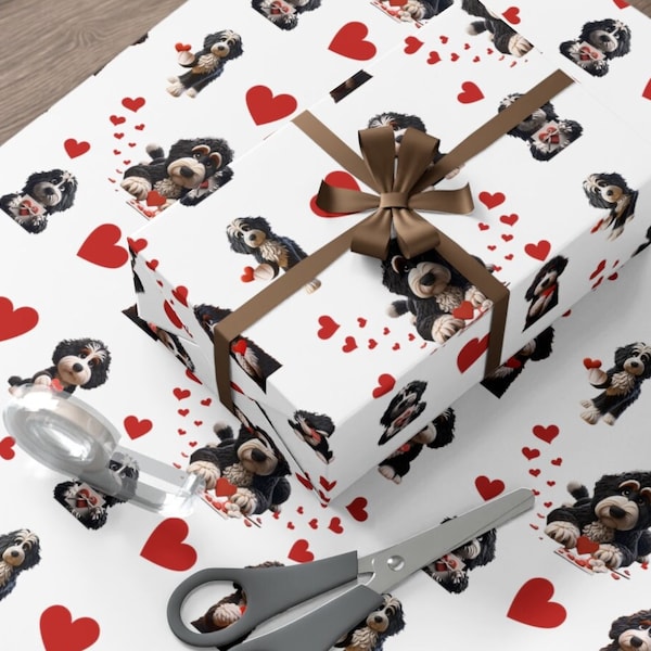 Bernedoodle Gift Wrap, Doodle Dog Lover, USA Made