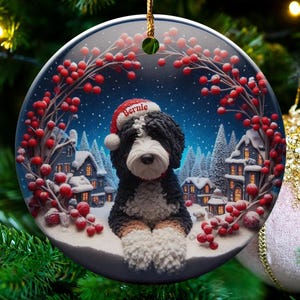 Custom Dog Christmas Ornament, Holiday Pet Keepsake, Personalized Dog Ornament, Christmas Tree Decoration, Stocking Stuffer Gift