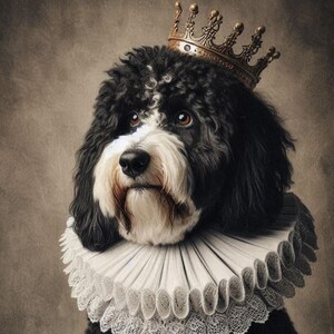 Cute Dog in King Crown Art Print, Funny Pet Portrait Wall Decor, Cute Animal Poster, Gift for Dog Lovers, Royal Dog Art Print