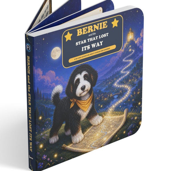 Bernie the Bernedoodle Saves a Lost Star | Thick Board Book | Children's Bedtime Adventure