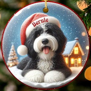 Personalized Dog Christmas Ornament, Custom Pet Holiday Decoration, Cute Puppy Xmas Tree Hanging, Pet Lover Gift