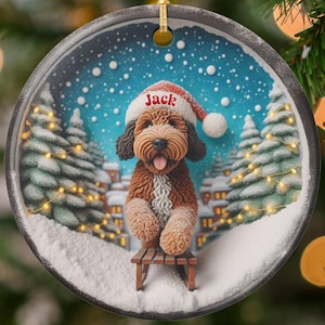 Christmas Dog Ornament, Personalized Dog Ornament, Custom Pet Decoration, Holiday Dog Keepsake, Festive Pet Ornament, Dog Lover Gift