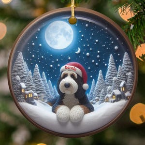 Personalized Dog Christmas Ornament, Custom Pet Holiday Decoration, Unique Dog Lover Gift, Festive Pet Ornament, Custom Pet Keepsake