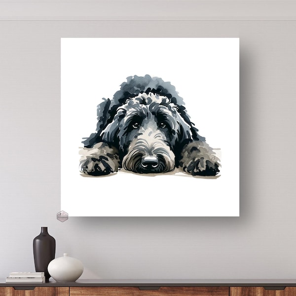 Black Goldendoodle Canvas Print | Dog Mom Gift, Wall Art