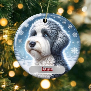 Personalized Sheepadoodle Ornament
