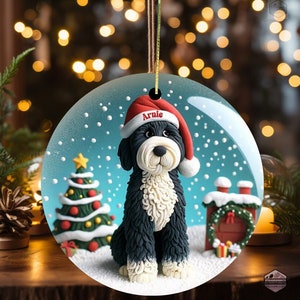 Cute Dog Pattern Christmas Acrylic Ornaments Set Of 8 Adorable Holiday