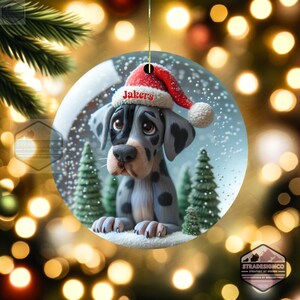 Merle Great Dane Clay Style Illustrated ornament