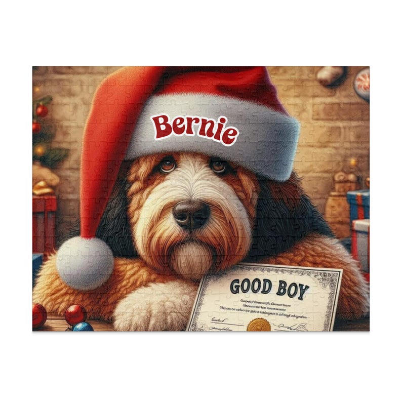 Personalized Tri-Fade Bernedoodle 252 Piece Jigsaw Puzzle-Excellent Christmas Gift for Doodle Dog Lovers In Your Life-Celebrate Your Furball image 3