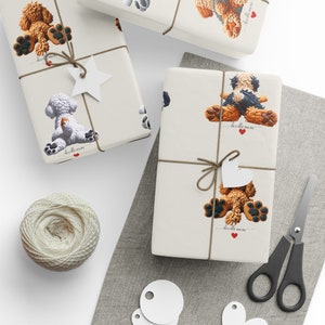 Papel de regalo con forma de patitas de perro / Papel para Goldendoodle y Bernedoodle imagen 9