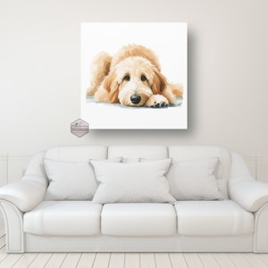 Goldendoodle Dog, watercolor art, golden doodle, bernedoodle canvas, sheepadoodle, mama, dog mom canvas, dog art, dog mom art, Doodle lover art, doodle canvas art, water color canvas, hig-resolution canvas, design,dog designer art, high-end gift, dog