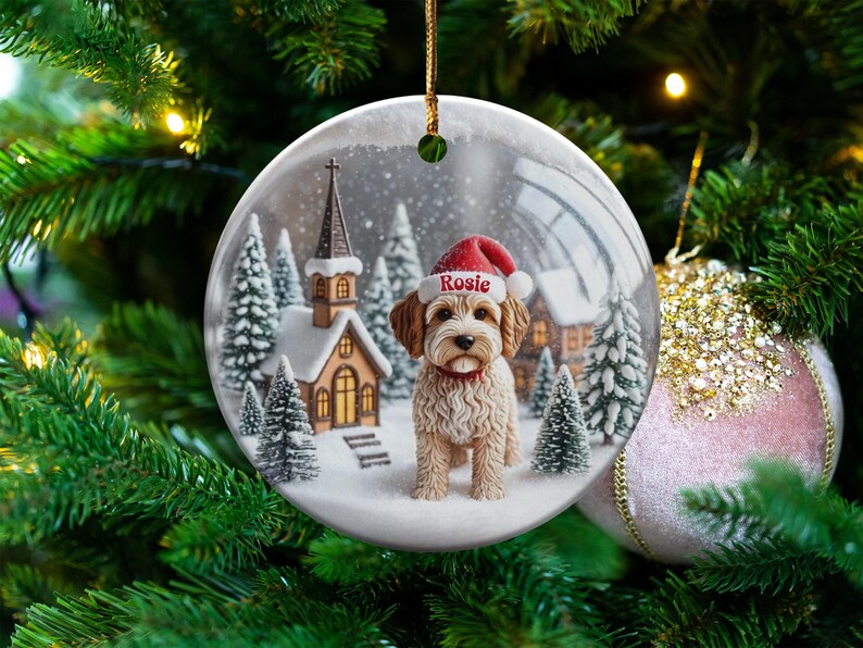 Personalized Dog Christmas Ornament, Custom Pet Christmas Decoration, Dog Lover Gift, Holiday Tree Ornaments, Unique Pet Keepsake