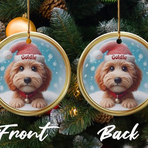 Cute Dog Christmas Ornament, Personalized Pet Ornament, Custom Dog Ornament, Holiday Decoration, Christmas Tree Ornament, Dog Lovers Gift