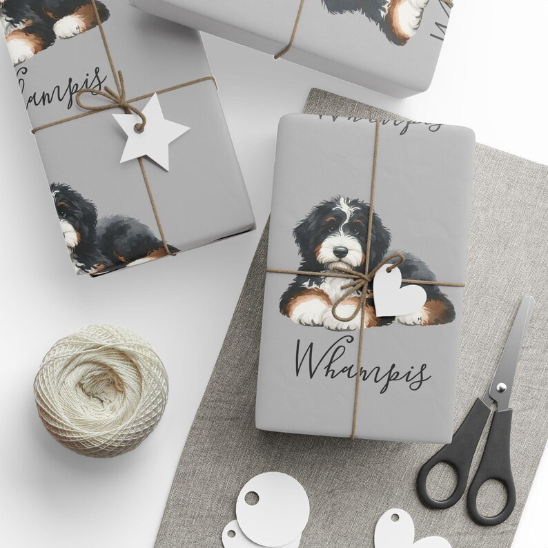 Bernedoodle Wrapping Paper | Dog Pattern Gift Wrap image 16